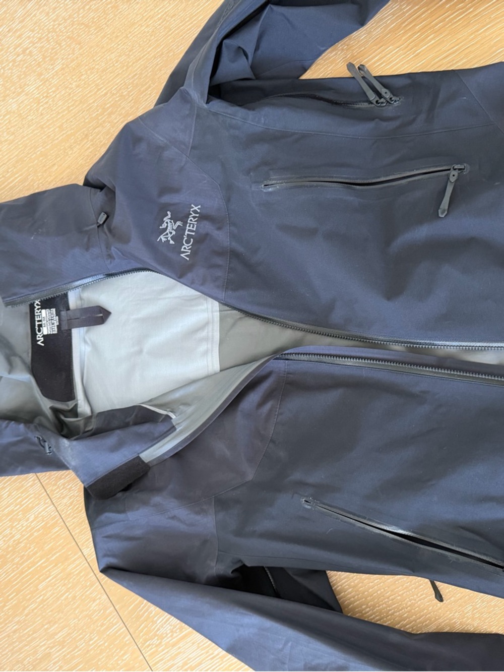 Arc'teryx Black Waterproof Hooded Rain Jacket